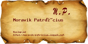 Moravik Patrícius névjegykártya